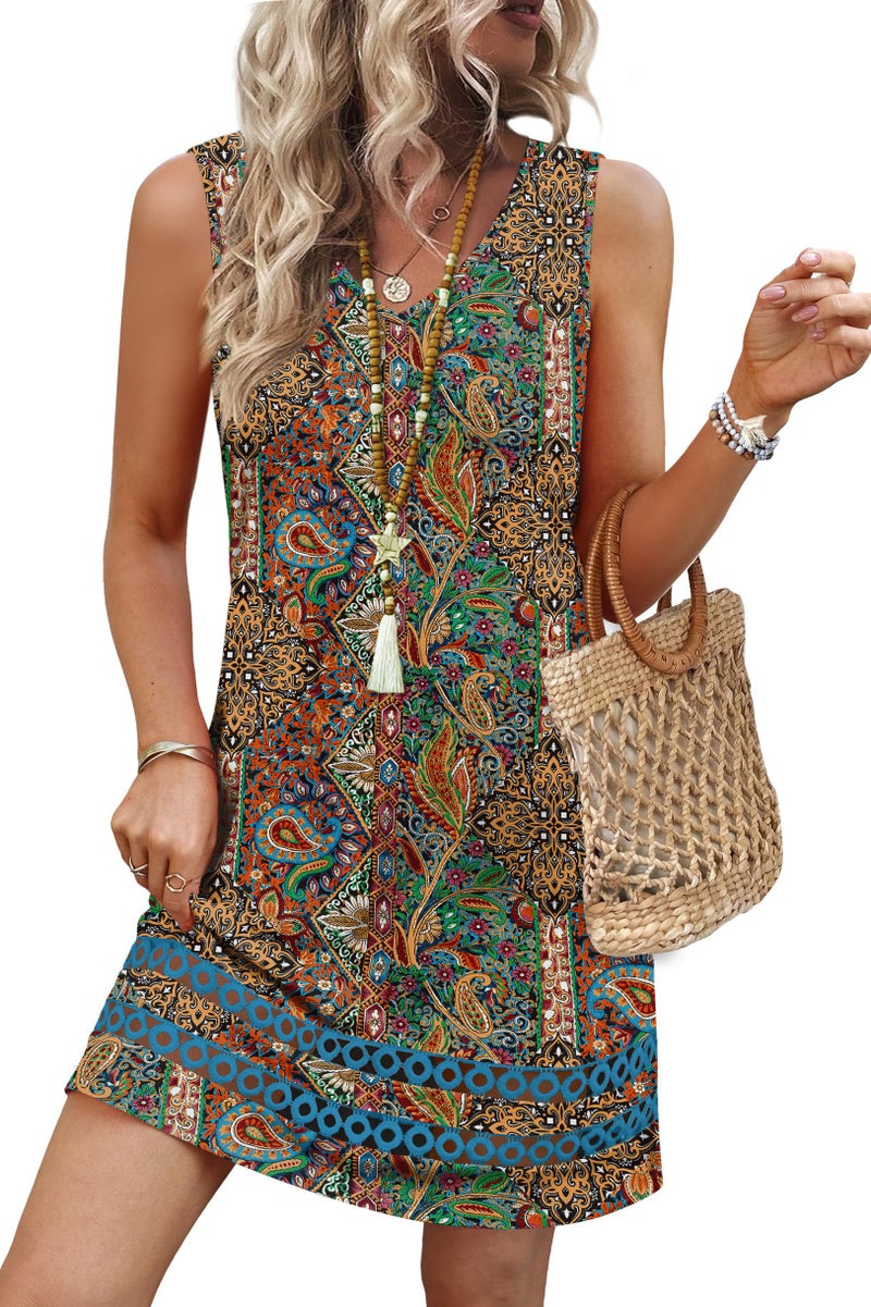 Sipaya Casual Dresses for Women Boho Dresses for Women Swing Sundresses Spring Dress Summer Clothes Beach Cover Ups Country Concert Chic Black Floral Dress S - Image 3