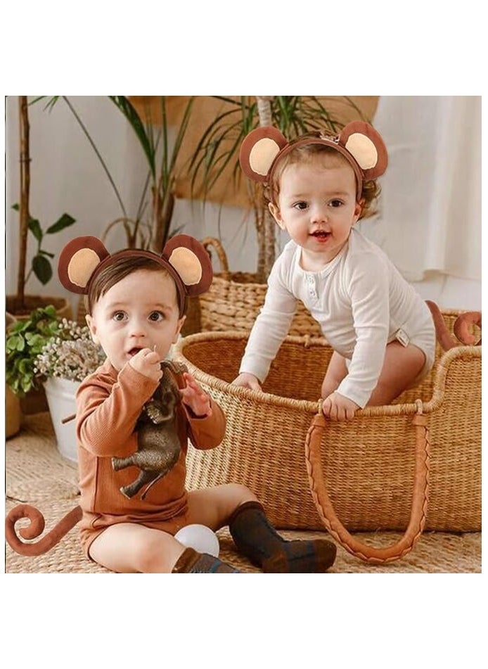 KASTWAVE Jungle Animals Costume Kids Farm Animals Headband Ears And Tail Animals Party Supplies Animals Party Favors Birthday Decoration  - Image 3