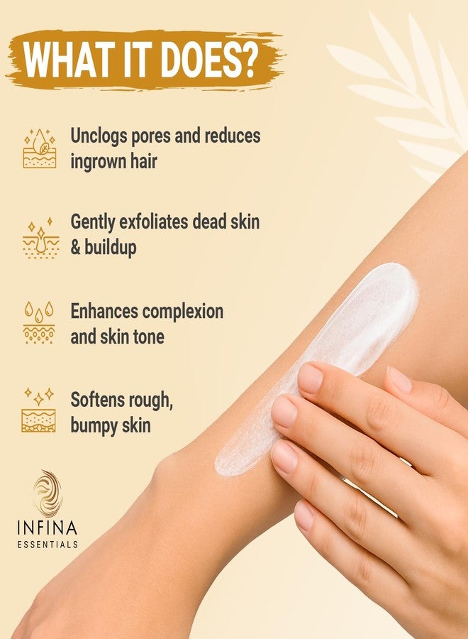 INFINA ESSENTIALS Exfoliating Body Scrub Polish 10 oz - Moisturizing & Hydrating Body Exfoliator with Kiwi & Rice Bran Extract – Gentle Cleansing Polish Scrub for Smooth & Nourished Skin by INFINA ESSENTIALS - Image 2