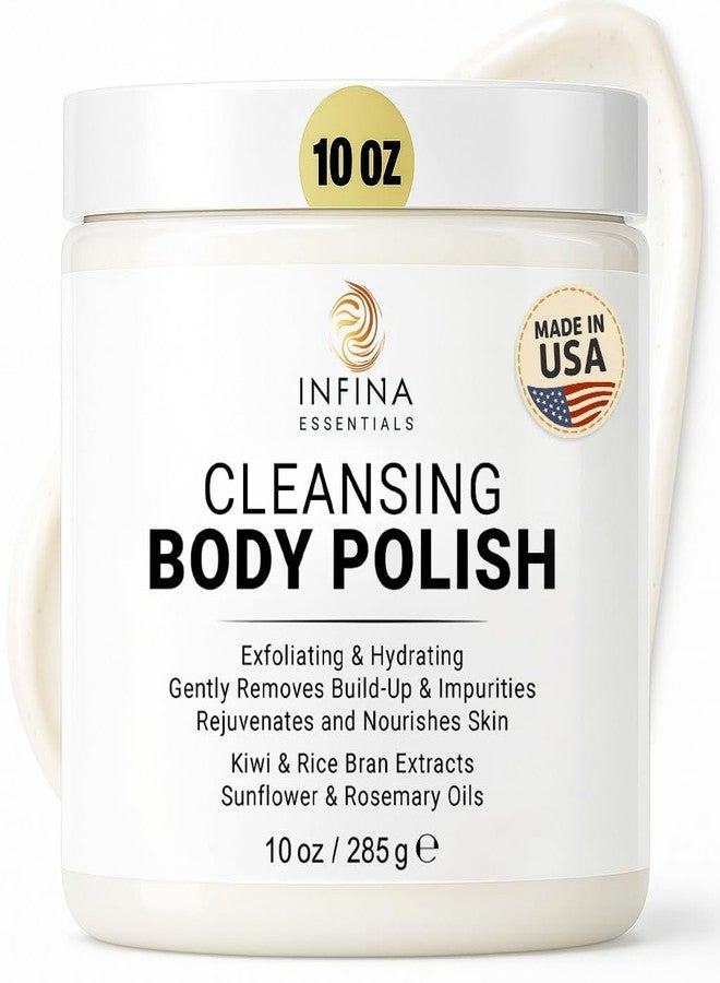 INFINA ESSENTIALS Exfoliating Body Scrub Polish 10 oz - Moisturizing & Hydrating Body Exfoliator with Kiwi & Rice Bran Extract – Gentle Cleansing Polish Scrub for Smooth & Nourished Skin by INFINA ESSENTIALS - Image 1