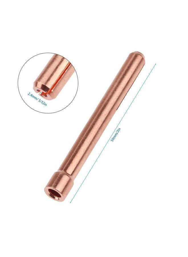 Mtsooning Mtsooning 3/32" 10N24 TIG Collet Tips,10PCS 2.4mm TIG Collet Bodis,Copper TIG Collet Consumables KIT,Replacement for WP17 18 26 TIG Welding Torch Series  - Image 2