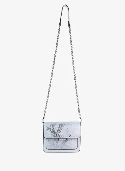 London Rag Reptile Print White Slingbag