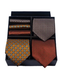 6pcs men's gift box set 3 ties 3 chest scarves fashion business tie square scarf set