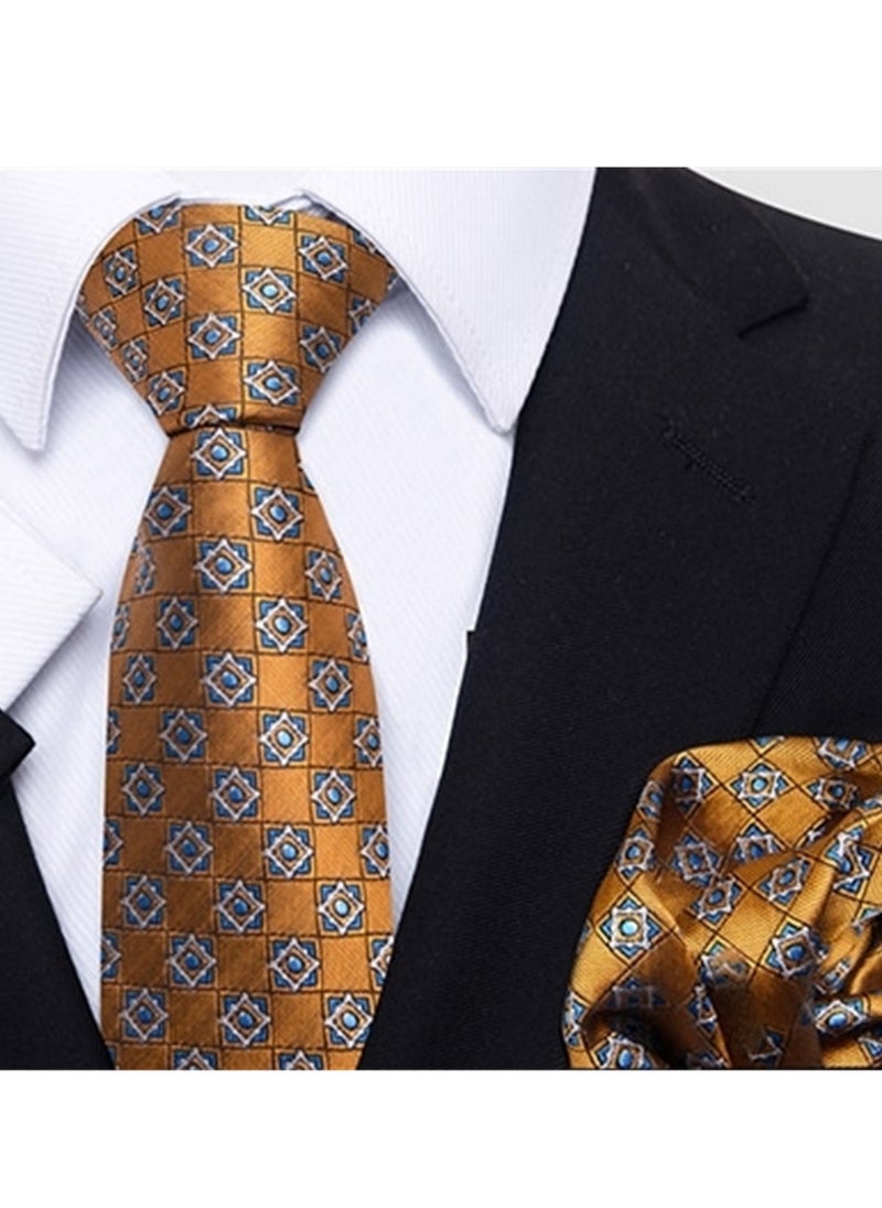 Generic - 6pcs men's gift box set 3 ties 3 chest scarves fashion business tie square scarf set - Image 1
