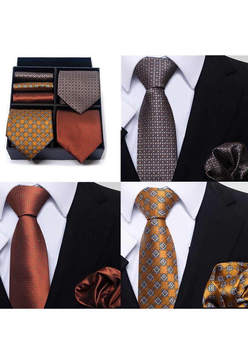 Generic - 6pcs men's gift box set 3 ties 3 chest scarves fashion business tie square scarf set - Image 1