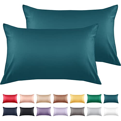 Warmstar Cotton Pillow Cases Standard Size Set of 2 600 Thread Count Pillowcases 20x26 Inches Soft Long Staple Cotton Pillowcases Breathable with Envelope ClosureDark Teal