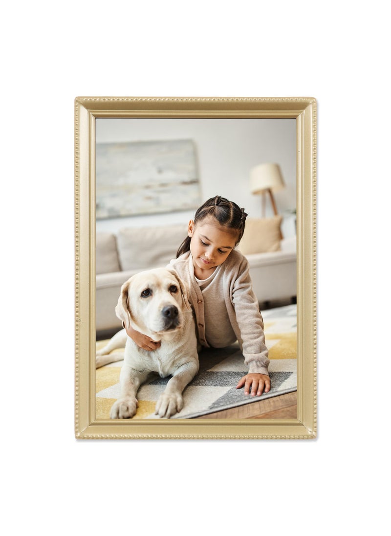 Lawrence Frames Lawrence Frames Antique Brass 5x7 Picture Frame  Bead Border Design 11457 