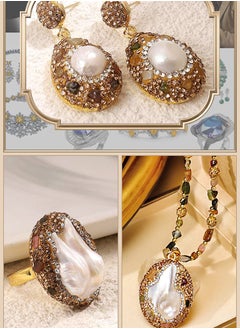 Generic Natural pearl and gemstone jewelry set - high-end luxury accessories  - Image 4