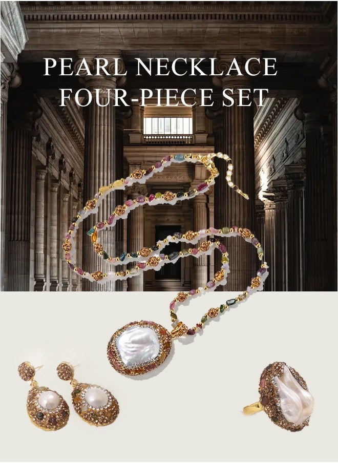 Hilyagems Natural pearl and gemstone jewelry set - high-end luxury accessories  - Image 2