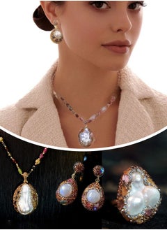 Generic Natural pearl and gemstone jewelry set - high-end luxury accessories  - Image 3