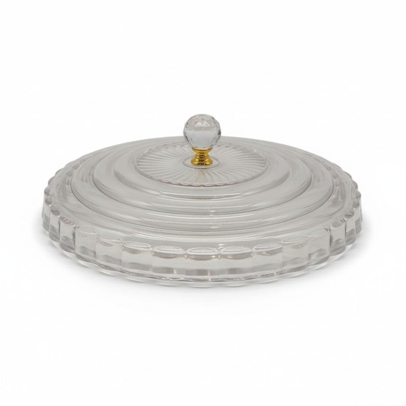 Acrylic Bonbonniere, Clear Footed Candy Dish with Lid and Gold Accent Knob, Decorative Storage Bowl (4) - Image 3