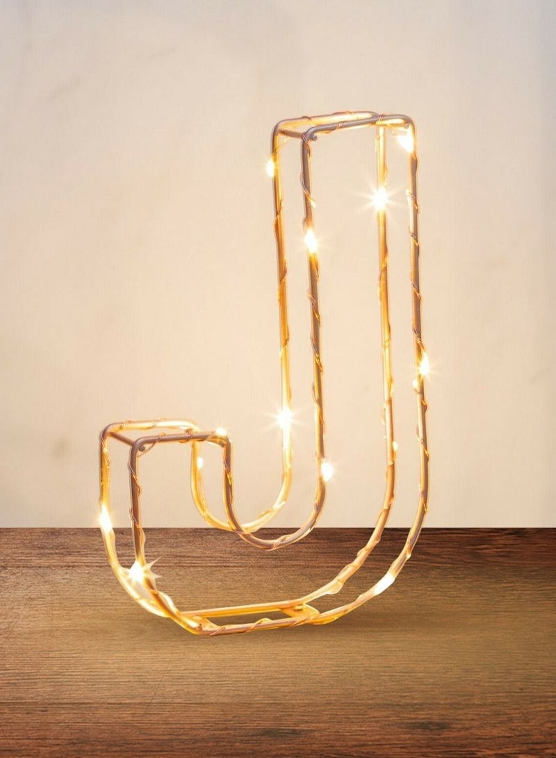 سلة حرف J مضيء لون ذهبي - Image 1