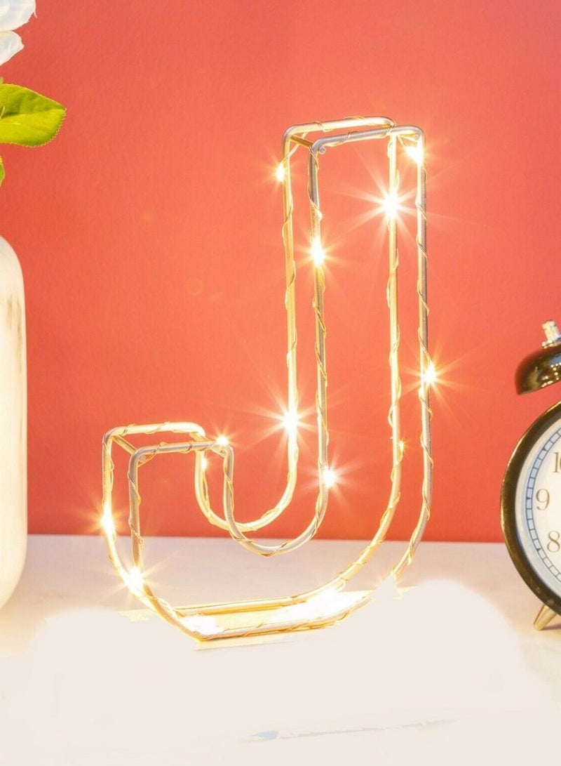 سلة حرف J مضيء لون ذهبي - Image 2