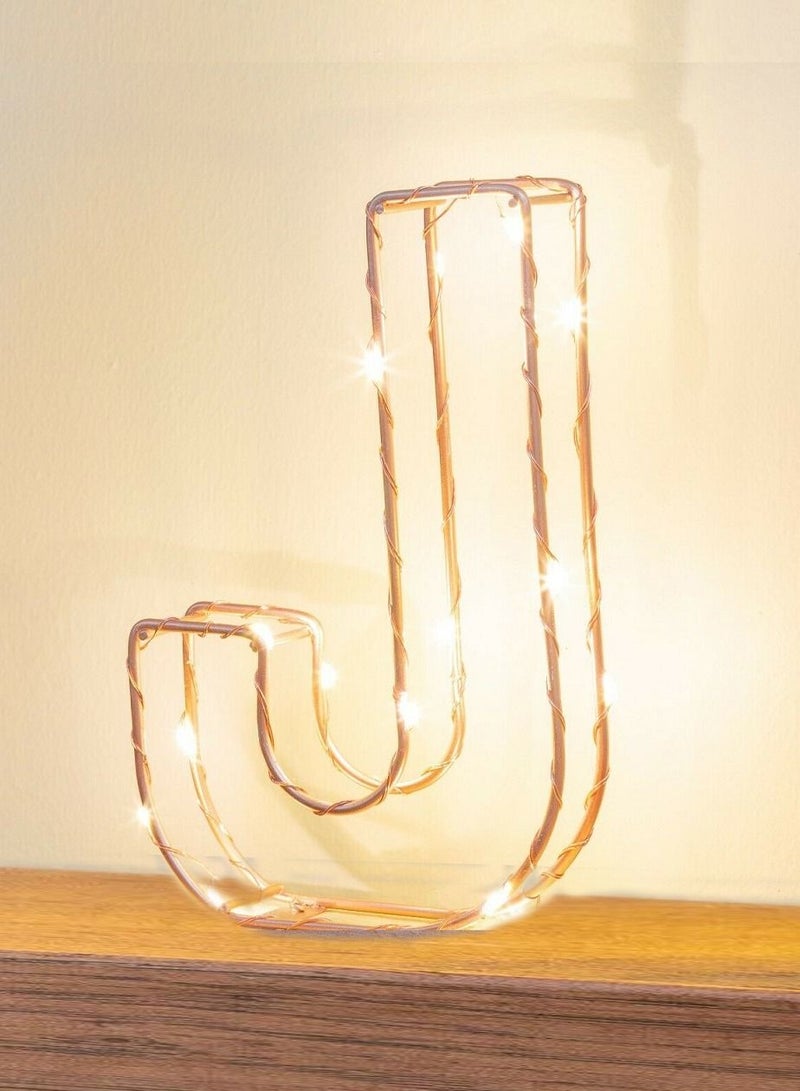 سلة حرف J مضيء لون ذهبي - Image 3