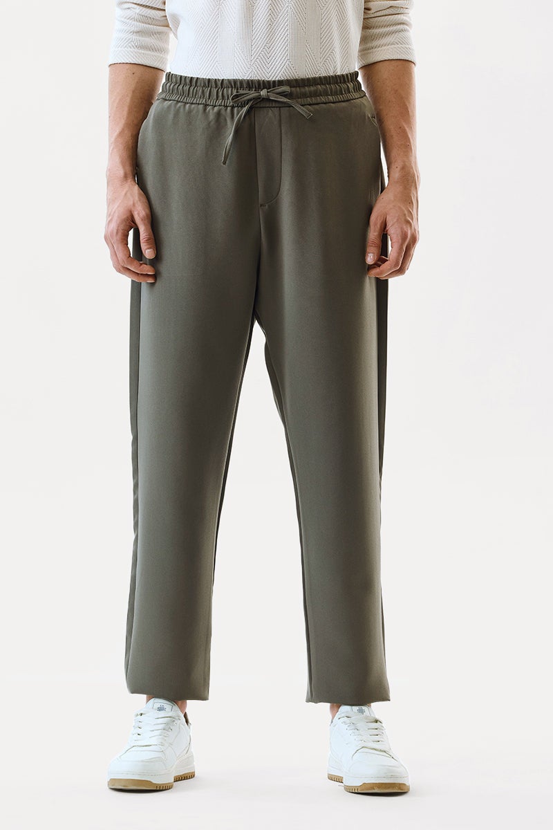 SNITCH Regular Fit Stretch Olive Trousers - Image 4