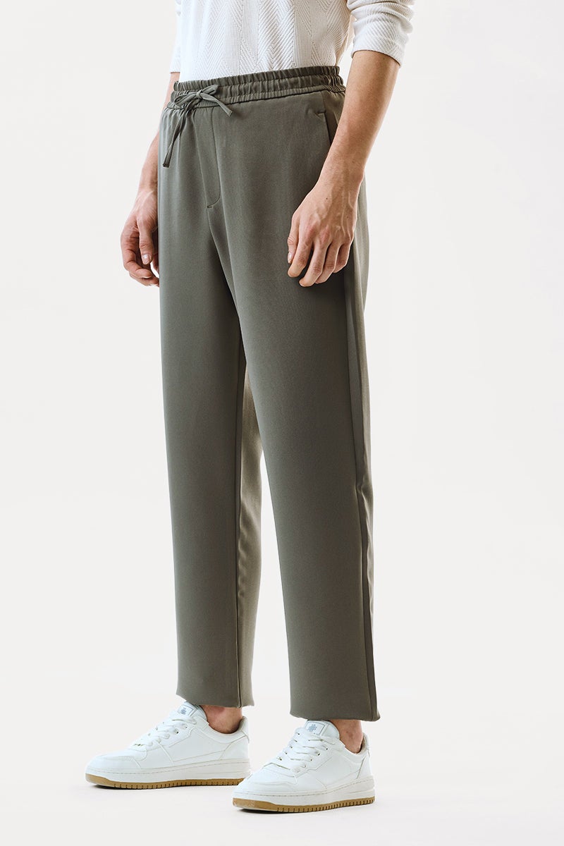 SNITCH Regular Fit Stretch Olive Trousers - Image 5