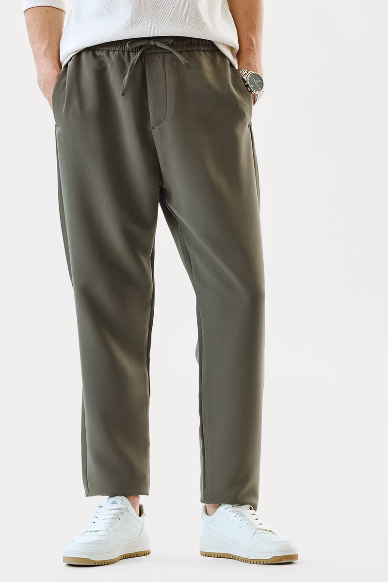 SNITCH Regular Fit Stretch Olive Trousers - Image 3