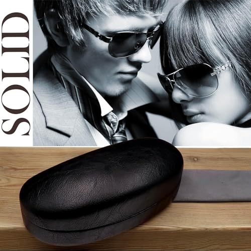 Styzere Hard Sunglasses Case for Medium, Large & Oversized frames with cleaning cloth & Pouch, Black (Black 2 Sets) - Image 2