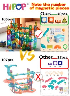 HIPOP Magnetic Toys Building Block Set With Storage Box,Stacking Blocks 105 PCS,Early Educational Building Toys Set  - Image 2