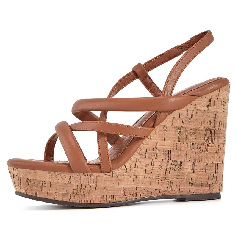 Coutgo Women Platform Wedge Sandals Cork Slingback Wedges Espadrilles Heels Summer Shoes - Image 3