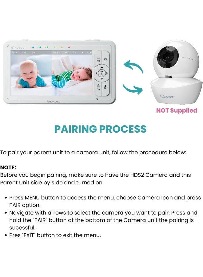 Babysense Parent Unit for HDS2 Video Baby Monitor, Replacement Unit - Image 3