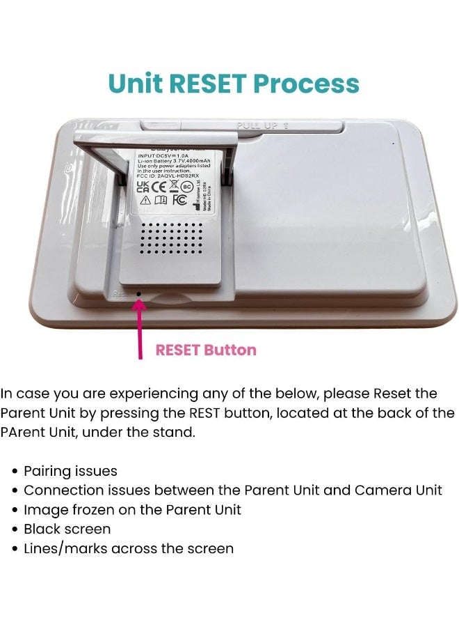 Babysense Parent Unit for HDS2 Video Baby Monitor, Replacement Unit - Image 5