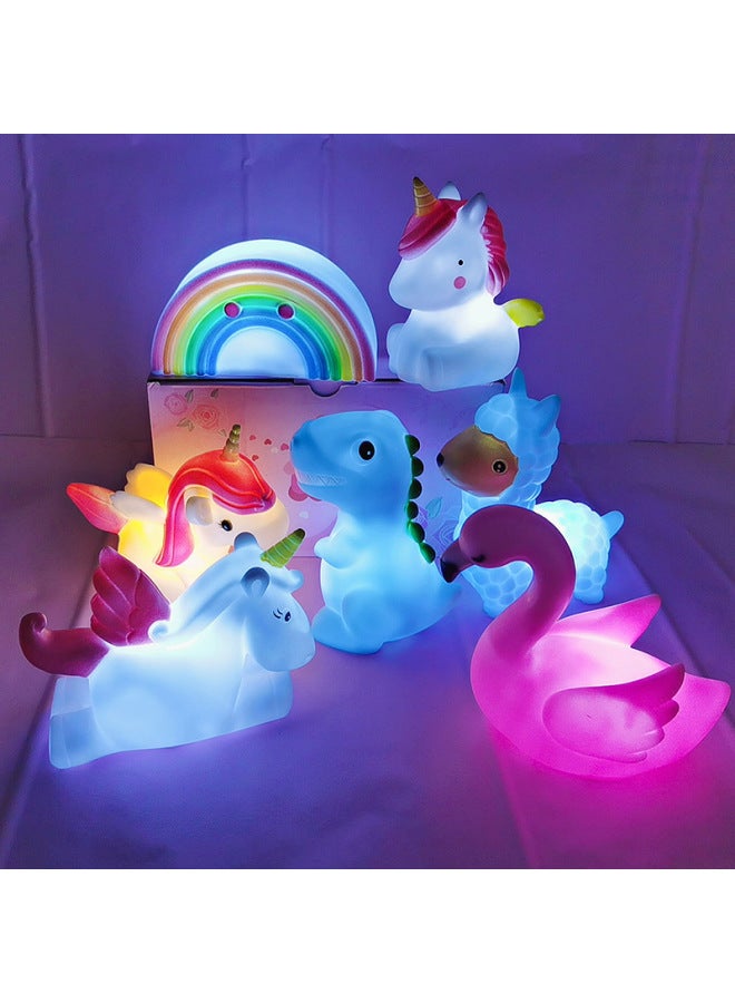 Unicorn Starry Sky Sun Glitter Ice Cream Night Light Children's Room Decor Feeding Little Night Light Luminous Toy-Color:Blind Box Opp Bag - Image 1