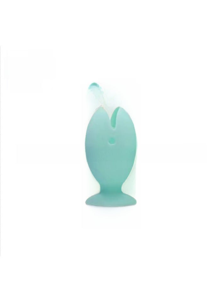 Generic - In stock silicone fish toothbrush holder toothbrush storage bag bathroom bathroom storage suction cup wall-mounted wash suit Nordic green - Image 1