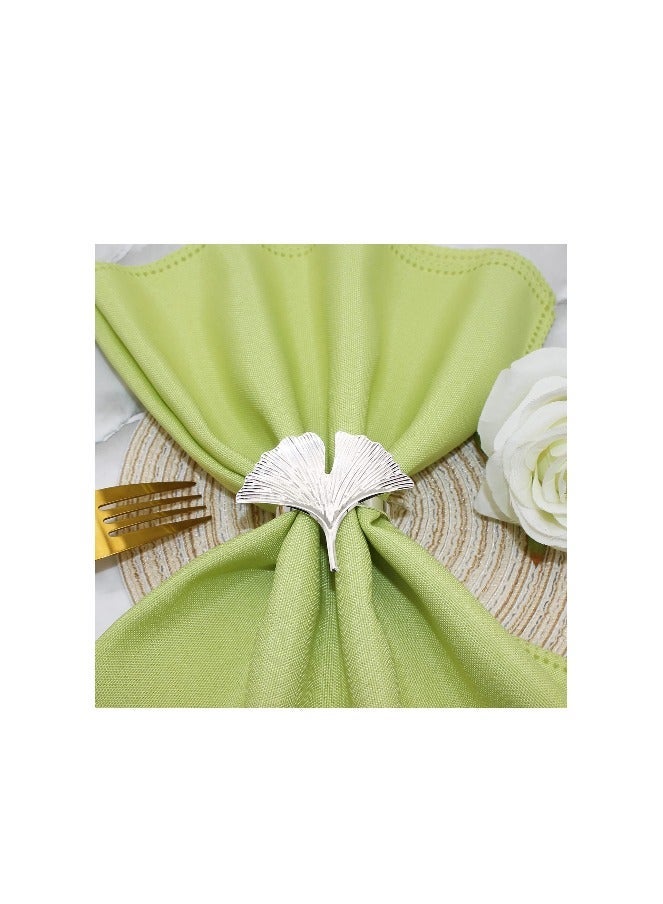 Silver colored napkin holder in the Shape of a Leaf Ring - Image 2