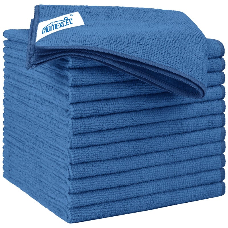 HOMEXCEL Lake Green Microfiber Cleaning Cloth 12 Pack 125 x 125 inch Microfiber Towels for Cars Ultra Absorbent Car Washing Cloth Lint Free Streak Free Cleaning Rags for Car Kitchen Window - Image 2