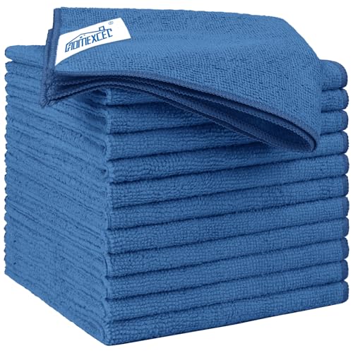 HOMEXCEL Lake Green Microfiber Cleaning Cloth 12 Pack 125 x 125 inch Microfiber Towels for Cars Ultra Absorbent Car Washing Cloth Lint Free Streak Free Cleaning Rags for Car Kitchen Window - Image 1