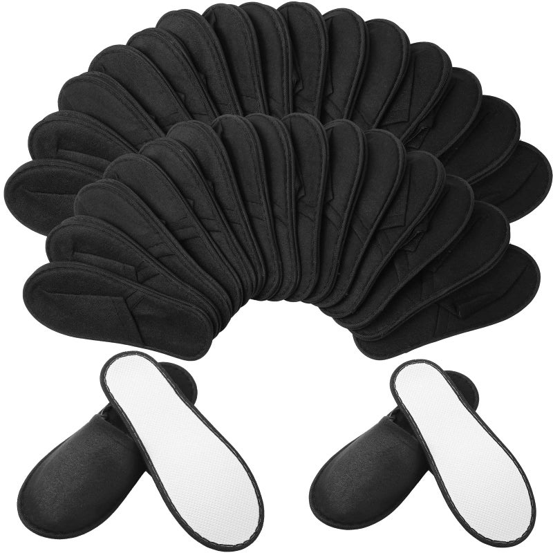 Geyoga 30 Pairs Disposable Spa Slippers for Guest Non Slip House Hotel Closed Toe Indoor Slipper for Men Women Home Wedding Travel, 2 Size(Yellow, Lake Blue, Light Blue, Pink, Gray) - Image 1