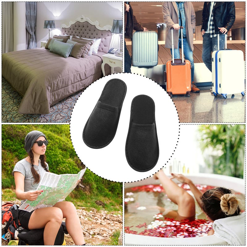 Geyoga 30 Pairs Disposable Spa Slippers for Guest Non Slip House Hotel Closed Toe Indoor Slipper for Men Women Home Wedding Travel, 2 Size(Yellow, Lake Blue, Light Blue, Pink, Gray) - Image 5