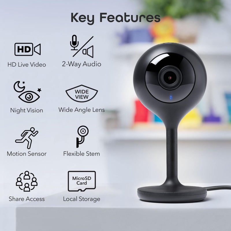 Geeni Look 1080p Indoor Security Camera â€“ 2-Pack Full HD WiFi Indoor Camera with 2-Way Audio, Motion Detection, & Night Vision â€“ Support for Alexa & Google Assistant - Image 2