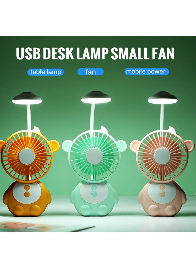 Loquat Hand-Held Portable Mokey Emergency Supply Desk Lamp USB Fan Pink  - Image 3