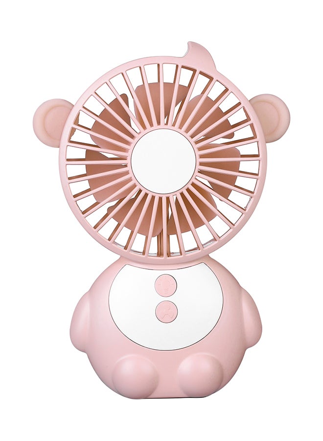 Loquat Hand-Held Portable Mokey Emergency Supply Desk Lamp USB Fan Pink  - Image 1