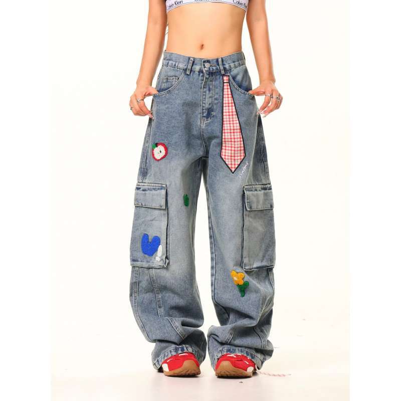 Unisex Classic Denim Jeans Loose Fit Daily Outdoor Wear - Image 2