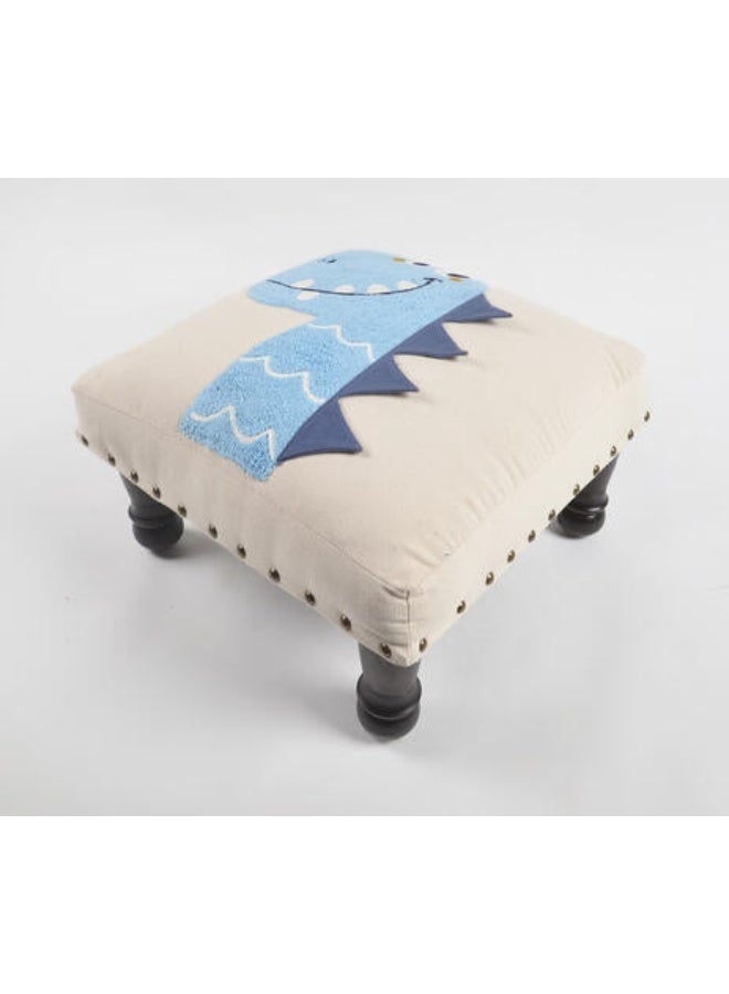 Dino Embroidered Upholstered Stool for Kids