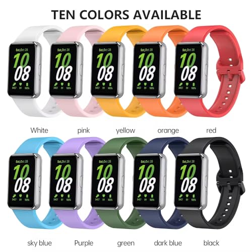 Valente Silicone Watch Bands for Galaxy Fit 3 (Black) - Image 5