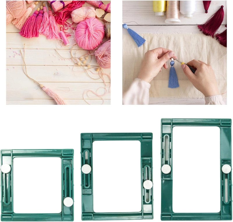 klarako Square Plastic 3Pc Tassel Loom Fluff Ball Weaver Wool Knitting Yarn Crochet Knitting Craft Tools - Image 4