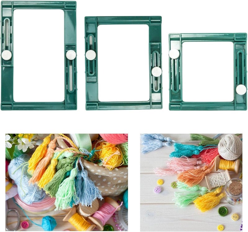 klarako Square Plastic 3Pc Tassel Loom Fluff Ball Weaver Wool Knitting Yarn Crochet Knitting Craft Tools - Image 2