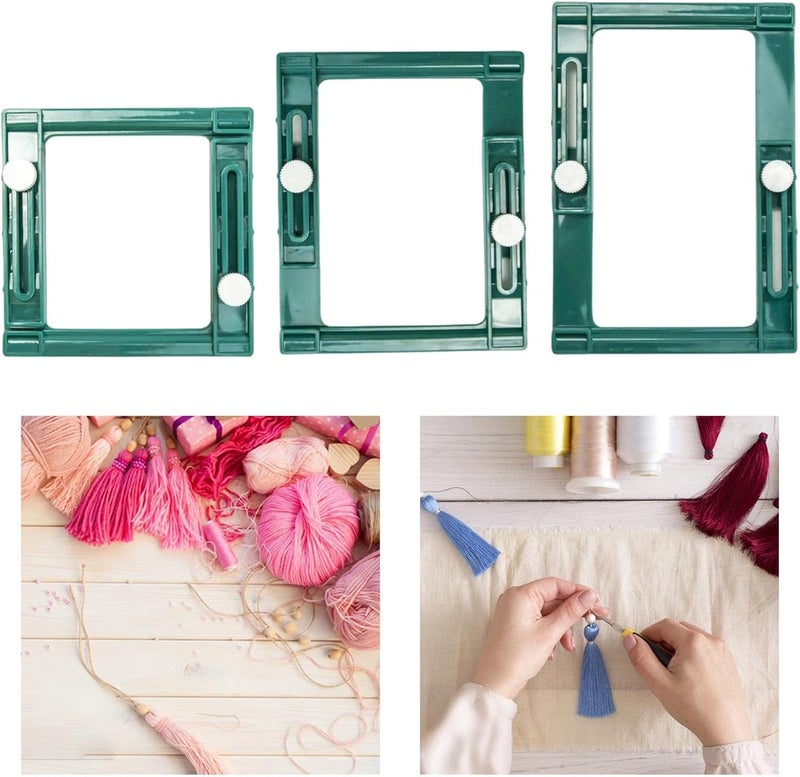 klarako Square Plastic 3Pc Tassel Loom Fluff Ball Weaver Wool Knitting Yarn Crochet Knitting Craft Tools - Image 5