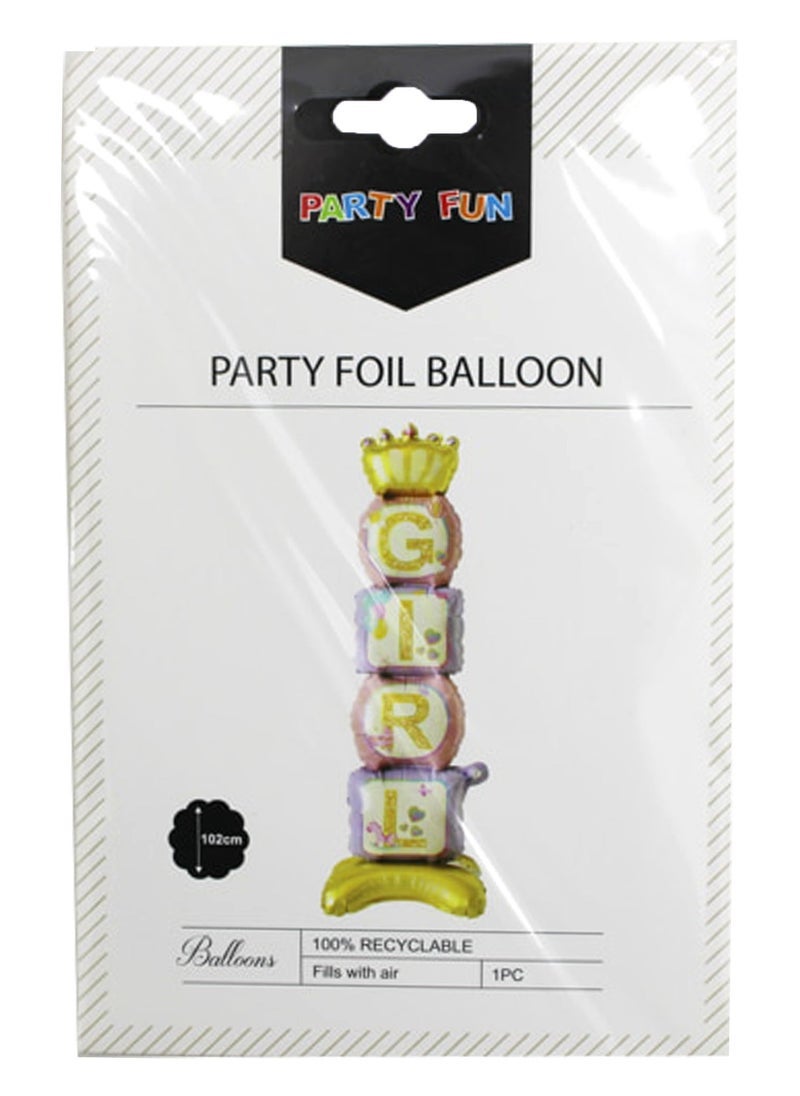 بارتي فن إنها بالون احباط فتاة 36 بوصة 1 قطعة / بطاقة اللون الوردي - Image 2