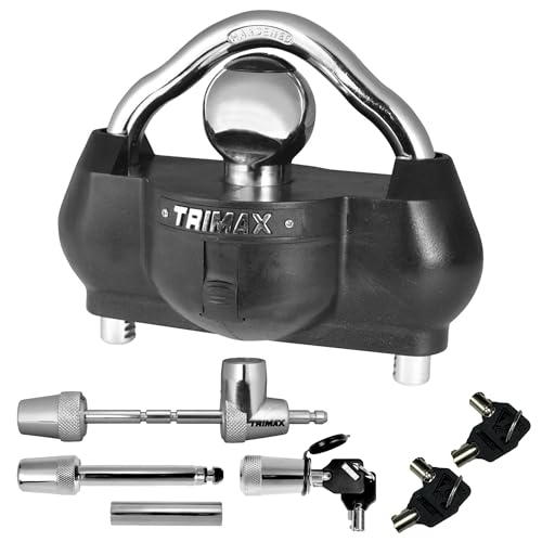 Trimax – TCP100 – Keyed-Alike Towing Kit – Locks Include UMAX100 Coupler, TC123 Coupler Lock, TS32 Receiver Lock, T5 Pin, Secure Storage Case - Image 1