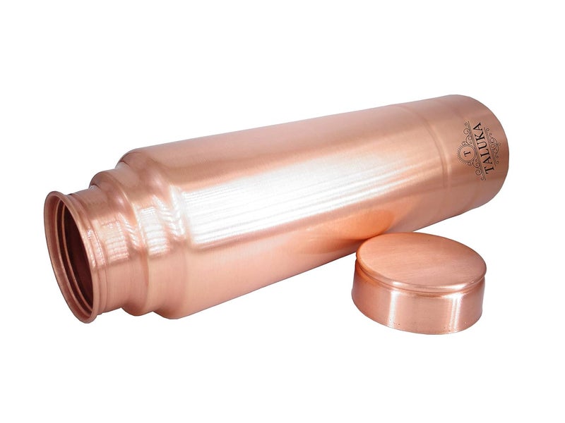 Taluka Handmade Copper Leak Proof Joint Free 1000 ML Water Bottle for Travelling Health Benefit Yoga - Image 4