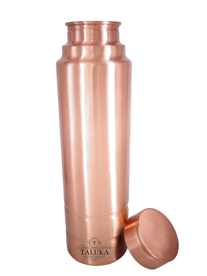 Taluka Handmade Copper Leak Proof Joint Free 1000 ML Water Bottle for Travelling Health Benefit Yoga - Image 3