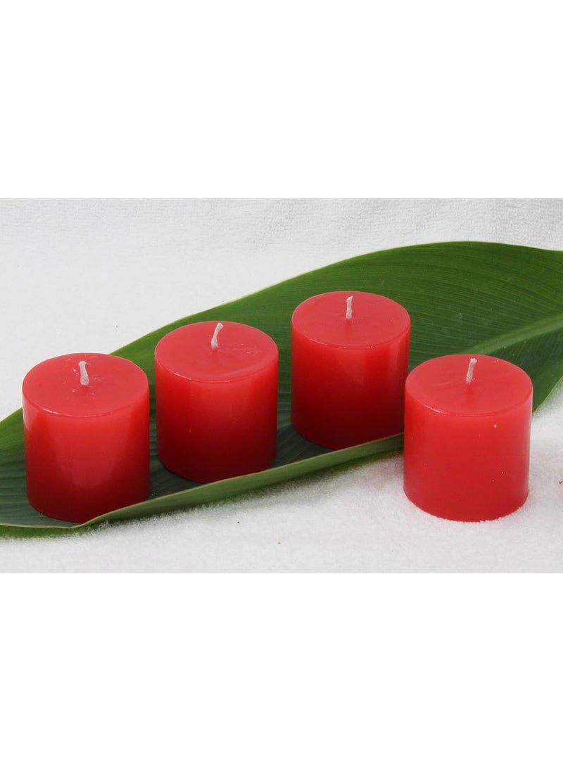 atorakushon atorakushon Pillar Candle Cinnamon Apple Scented Set of 4 Luxury Candles Smoke Free for Wedding Birthday Party Home Decor Spa Christmas Aromatherapy [Candy Red]  - Image 1