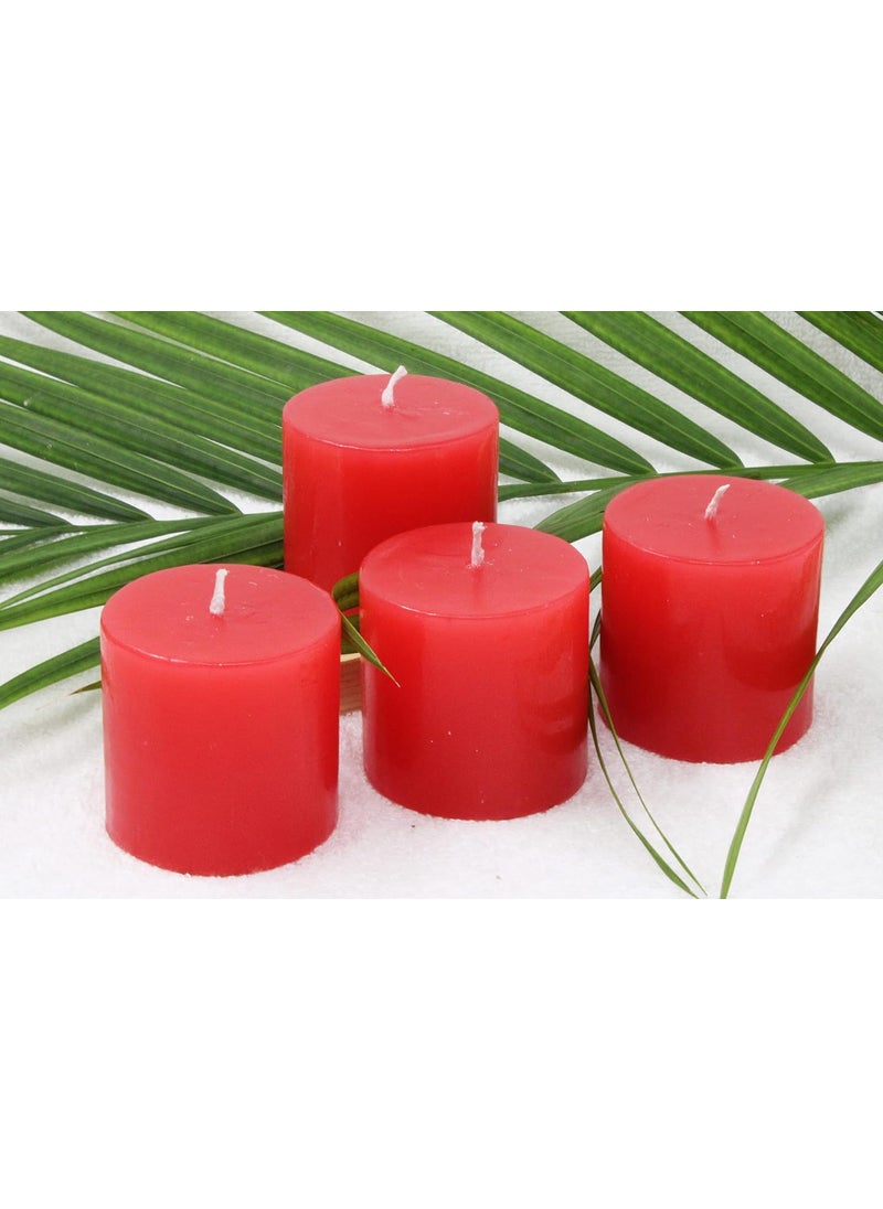 atorakushon atorakushon Pillar Candle Cinnamon Apple Scented Set of 4 Luxury Candles Smoke Free for Wedding Birthday Party Home Decor Spa Christmas Aromatherapy [Candy Red]  - Image 2