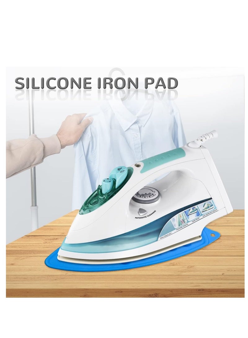 SYOSI Silicone Iron Rest Pads, Multipurpose Iron Hot Resistant Mat Protective Pads for Ironing Board, Silicone Heat Resistant Mat for Flat Irons, Curling Irons, Blue, 2 Pcs - Image 4