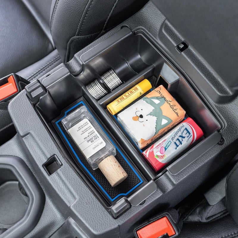 PIMCAR Center Console Organizer for Jeep Wrangler JL/JLU (2018-2026) & Gladiator JT (2020-2026) | Armrest Storage Tray | Interior Accessories (Not for JK/JKU) | Blue Liner Trim - Image 2